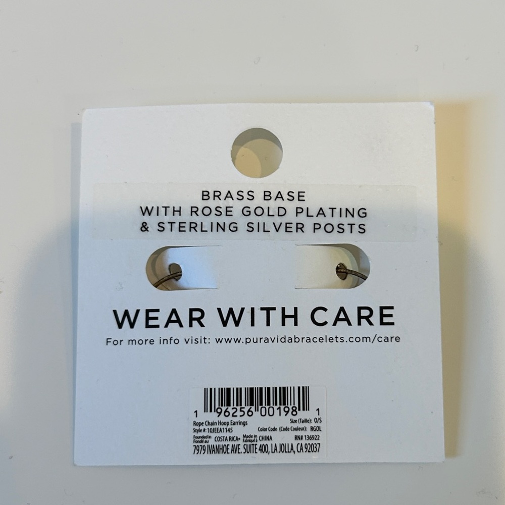 NWT Rose gold Pura Vida Earrings - Picture 2 of 4